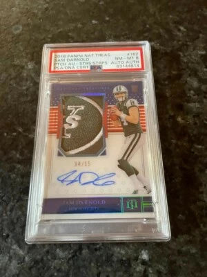 2018 Sam Darnold rookie RC National treasures stars/stripes /15 PSA 8 - Image 1 of 3