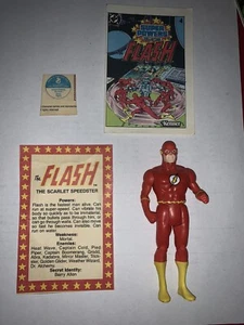 Mattel 1984 DC Super Powers Flash Figure Complete W Comic Book Bio and pop - Picture 1 of 3