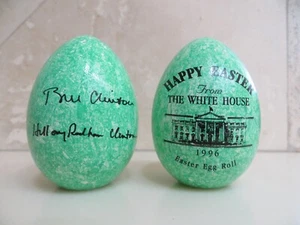 1996 Official Bill Clinton Commemorative White House GREEN Easter Egg FREE SHIP - Picture 1 of 2