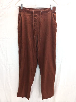 Pantalón informal Cathy Daniels para mujer marrón cintura elástica cordón talla M Foto 1 de 4