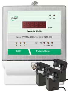 DAE P256-2000 KIT, UL 2000A kWh meter, 3P4W, 277/480V, RS485, 3 Split CTs - Picture 1 of 5