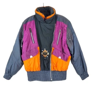Vintage HEAD SPORTSWEAR Jacket Women 10 Gray Full Zip Pockets Winter Outdoor 80s - Picture 1 of 11