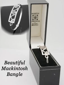 A Beautiful Fully Hallmarked Sterling Silver HO Mackintosh Inspired Bangle - Picture 1 of 4