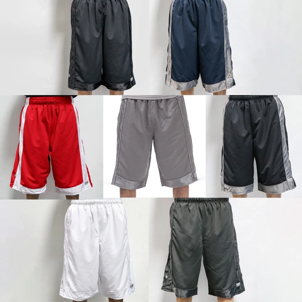 PROCLUB MENS MESH SHORTS HEAVYWEIGHT CASUAL BASKETBALL SHORTS ACTIVE - Image 1 of 1