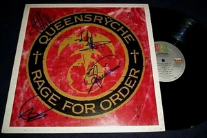QUEENSRYCHE SIGNED RECORD "RAGE FOR ORDER" RARE! ALL 4 MEMBERS WOW L@@K PROOF - Picture 1 of 5