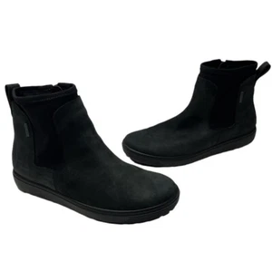 ECCO Boot Women’s Size 37 6-6.5 US Black Soft 7 Tred Gore-Tex Chelsea Side Zip - Picture 1 of 16
