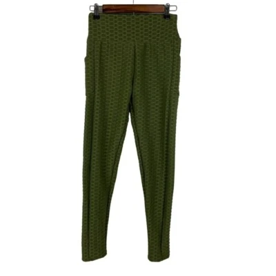 Leggings O a S elásticos forrados de lana tiro alto para mujer pequeños bolsillos laterales Foto 1 de 4