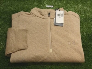Ralph Lauren RLX Men's Quilted Quarter-Zip Golf Pullover NGLA Logo Beige Medium - Picture 1 of 2