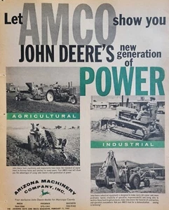 Anuncio AMCO Arizona Machinery Company, John Deere Tractores Vintage 1962 - Imagen 1 de 1