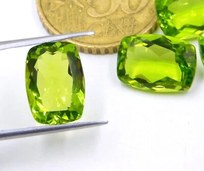 10x14 MM Lab Created Peridot Cushion Cut Lot Loose Gemstones For Jewelry P-188 - Image 1 of 4