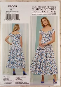 VESTIDO de costura Vogue V9309 CLAIRE SHAEFFERS personalizado patrón 14 16 18 20 22 - Imagen 1 de 12