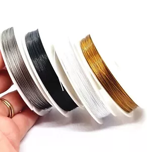 Cola de tigre Nylon Recubierto Acero Cuentas Fabricación de joyas Artesanía Alambre Cola de tigre 50 m - Imagen 1 de 27