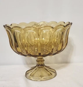 Anchor Hocking Fairfield Pedestal Bowl Compote Amber Glass 7 1/2" T x 8 3/4" W - Picture 1 of 5