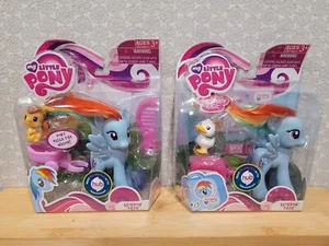 2010 My Little Pony FIM Rainbow Dash Brushable Squirrel Wagon Duck Set Sealed - Picture 1 of 14