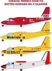 Caracal Models 1/48 decals CD48153 for Britten-Norman BN-2 Islander kit by Valom