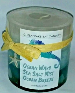 Small Pillar Candle, Ocean Wave Sea Salt Mist Ocean Breeze. Single Wick - Picture 1 of 2