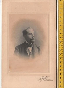 ritratto uomo gentiluomo 1910 A. Costa Genova fotografia su cartoncino deco' - Foto 1 di 1
