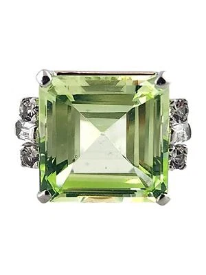 Anillo de espinela cultivada en laboratorio de oro blanco de 10 quilates talla 6 #19029 Foto 1 de 4