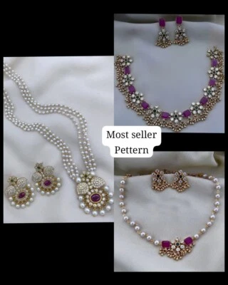 Индийское позолоченное болливудское свадебное колье ожерелье серьги комбинированный набор 3 - Изображение 1 из 4