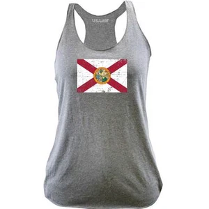 Ladies Florida State Flag Distressed Racerback Tank Top - Picture 1 of 1