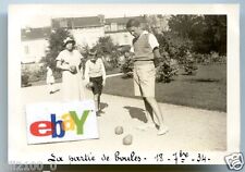 54 NANCY . PHOTO ORIGINALE  .1934 .PARC BLONDOT. LA PARTIE DE BOULES