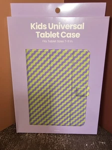 Kids Universal Tablet Case 7-11 Inch Shockproof Stand Cover Purple Green Pattern - Picture 1 of 2