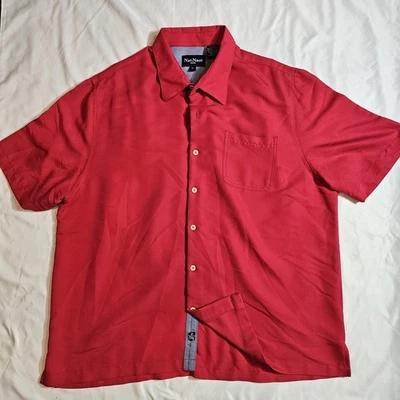 Nat Nast Camp Style Bowling Shirt Men's XL Pink/Red Rayon Blend (Relaxed Fit) - Image 1 of 4