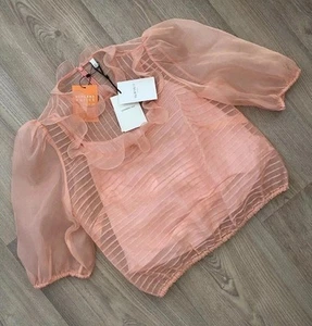 LK Bennett Rose Silk Organza Top Size 10 UK BNWT - Picture 1 of 13