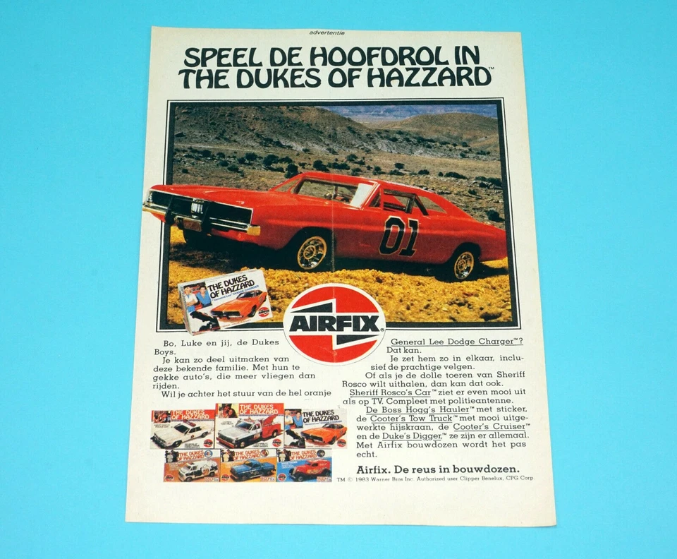DUKES OF HAZZARD GENERAL LEE MODEL KIT MAGAZINE ADVERT 1970s DONALD DUCK AIRFIX — 第 1/1 张图片