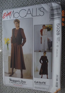 McCall's 5028 Easy Lined Vest, Jumpsuit  Dress Misses' Sz 20-22-24 Uncut - Picture 1 of 2