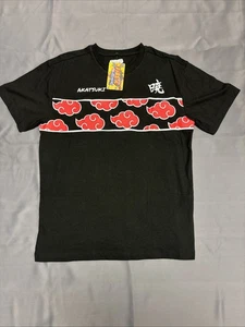 Naruto Akatsuki Clouds Black/Red Graphic Print T-Shirt - Picture 1 of 3