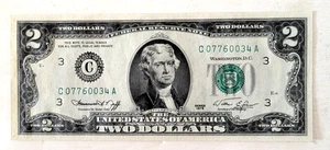 Uncirculated $2 Federal Reserve Note. - Picture 1 of 2