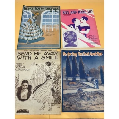Lot of 4 Vintage Love & Wartime Sheet Music – 1910s-20s (Sentimental & Romantic) - Image 1 of 4