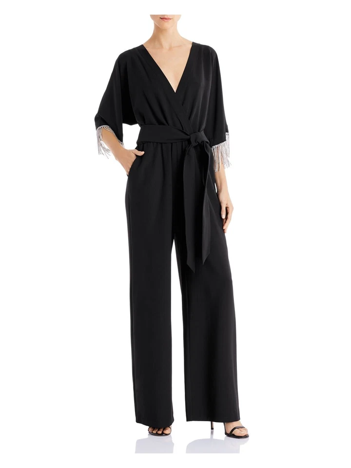 Mono LAUNDRY Mujer Mangas Negras Manga Corta Cuello en V Noche Pierna Ancha 10 Foto 1 de 4