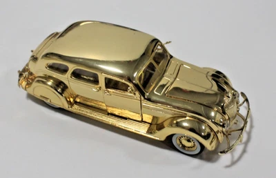 1936 Gold Plated Chrysler Airflow Diecast Car Scale 1:32 Gold Air Collectible - Image 1 of 4