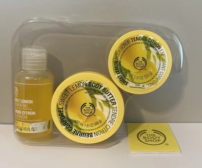 The Body Shop Sweet Lemon Paquete Manteca Corporal, Exfoliante Corporal, Gel de Ducha - NUEVO - LEER Foto 1 de 4