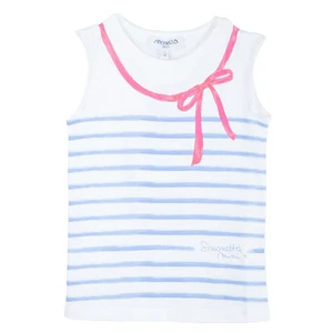 Simonetta Mini White Striped Sleeveless Tshirt 7 Yrs - Picture 1 of 10