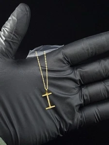 Lux Collection Diamant I Initiale Anhänger Halskette in 10k Gelbgold mit 18 Zoll - Bild 1 von 6