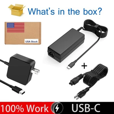 65W Laptop Charger AC Adapter Type C USB-C for HP Lenovo Dell Toshiba Acer Asus - Image 1 of 4