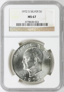 1972-S $1 Eisenhower Silver Dollar NGC MS67 - Picture 1 of 4