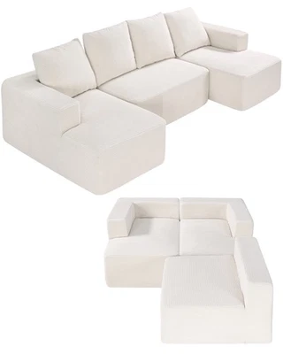 Sofá seccional modular VEVOR sofá nube en forma de U con chaise y cojín beige Foto 1 de 4