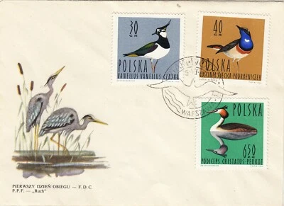 Poland FDC 1964 Polish Birds and Ducks; 3 Combo Covers - Image 1 of 3