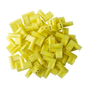 12-10 AWG Nylon Flag Spade Terminals Female Crimp Connector Insulated 90 Degree - Picture 1 of 12
