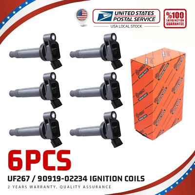 UF267 6 Ignition Coil for Lexus ES300 RX300 Toyota Avalon Sienna Camry 3.0L 3.3L - Image 1 of 4