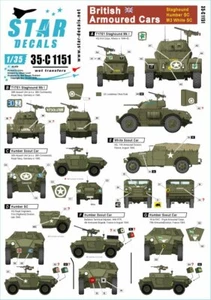 Star Decals 1/35 #35C1151 British Armoured Cars "Staghound, Humber & M3 White SC - Picture 1 of 3