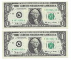 New Listing1963A $1 Dallas Frns. 2 Consecutive, Crisp & Uncirculated Banknotes.