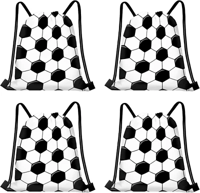16 Piezas Bolsas de Regalo de Fútbol Bolsa de Cuerda con Cordón de Fútbol Mochila Deportiva Ball Dra Foto 1 de 4