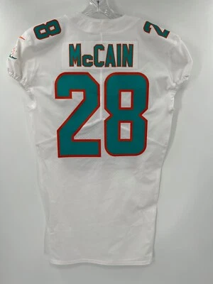 #28 BOBBY McCAIN 迈阿密 DOLPHINS Nike Team 发售球衣 尺寸 - 42 年 2017 — 第 1/4 张图片