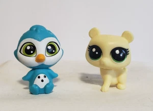 Littlest Pet Shop Mini Pet Bear Cub Penguin Chick Hasbro 2018 Figure Cream Blue - Picture 1 of 6