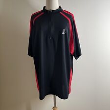 Vintage Starter Men’s Black Red Short Sleeve 1/4 Zip Polo Shirt - Size XL
